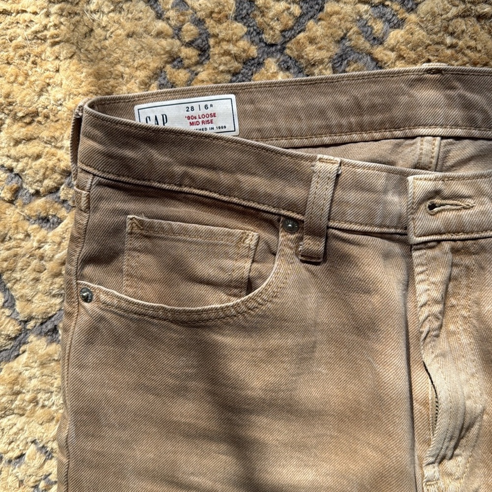 GAP Kahki 90s Loose Mid Rise Jean, Size 28/6R